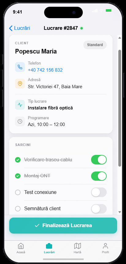 Om Pe Teren — aplicația mobilă pentru tehnicianul de teren